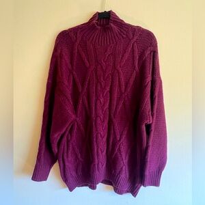Maroon cable knit sweater from Express